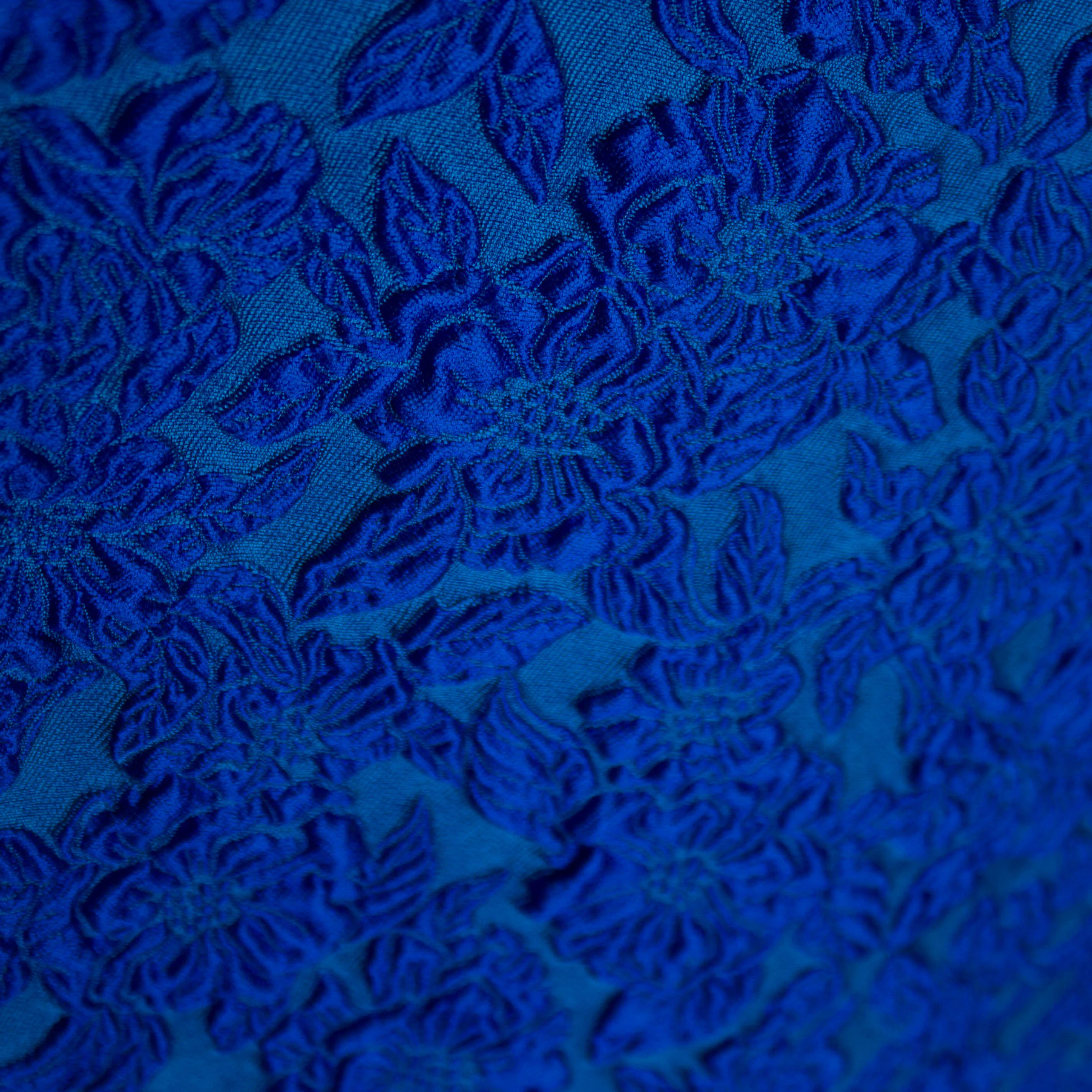 Jacquard blauw met bloemen - Lorré